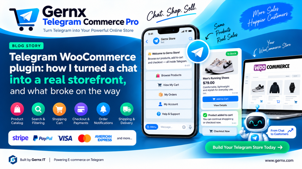 Telegram WooCommerce plugin: how I turned a chat into a real storefront, and what broke on the way